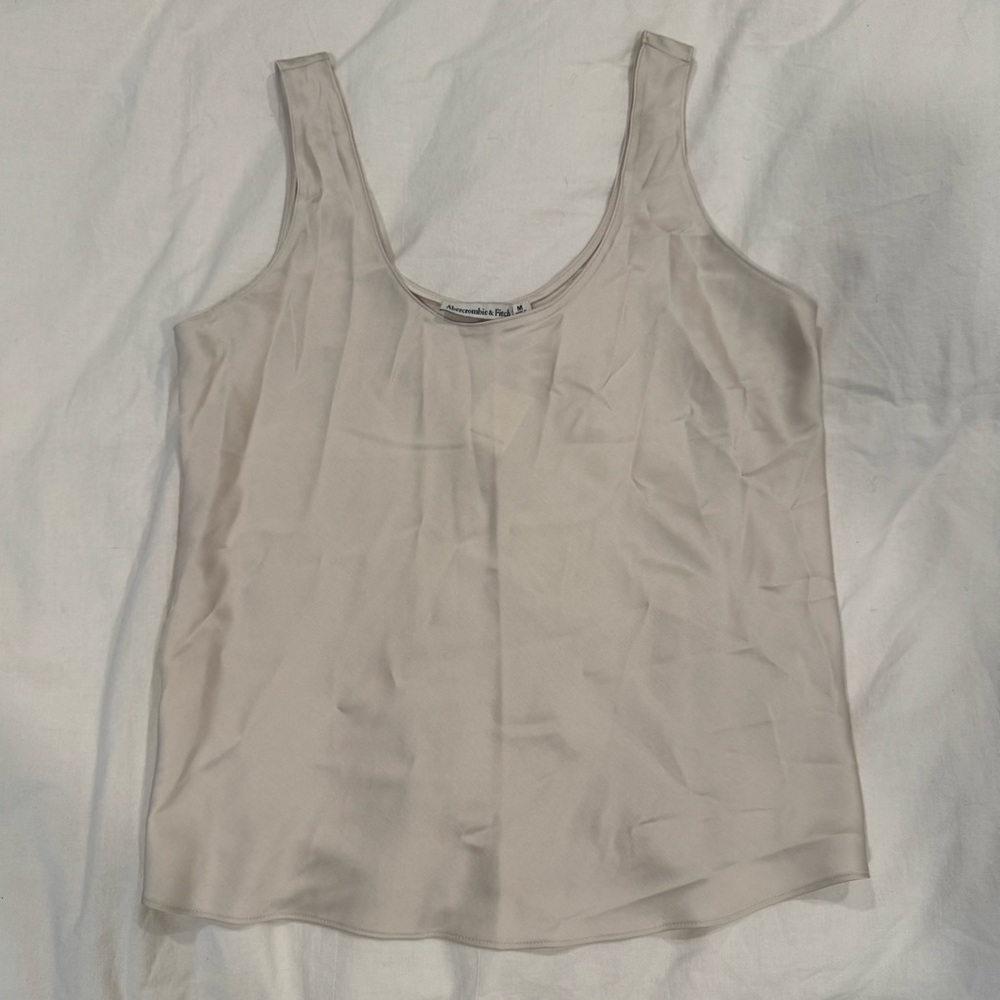ABERCROMBIE Oyster colored satin tank top